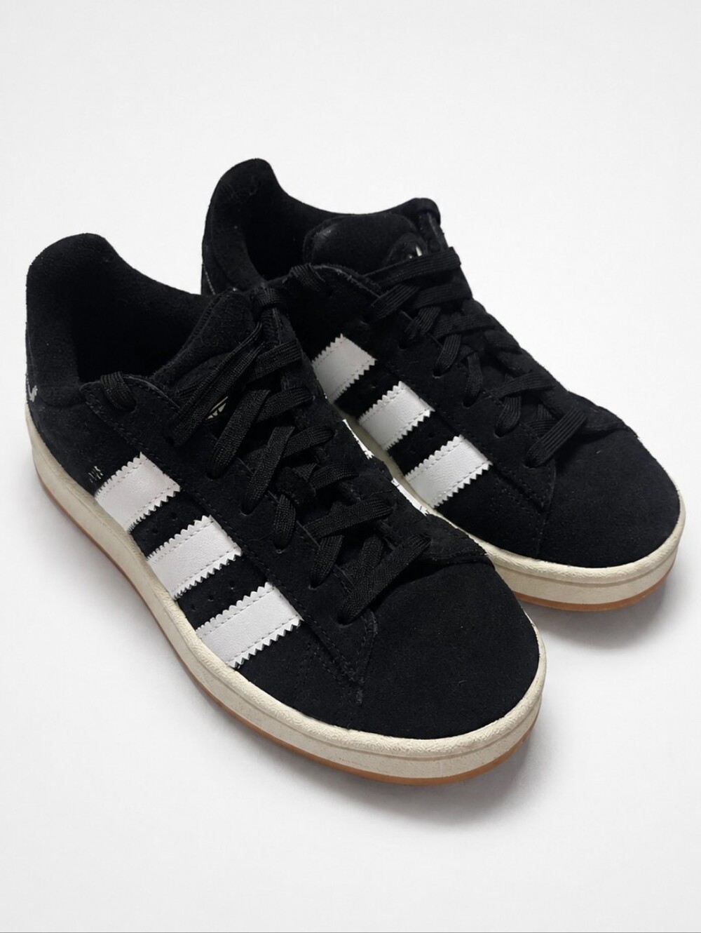 Adidas Campus Black Suede Sneakers White Stripes Women’s 8.5 - Gently Used - Picture 6 of 9
